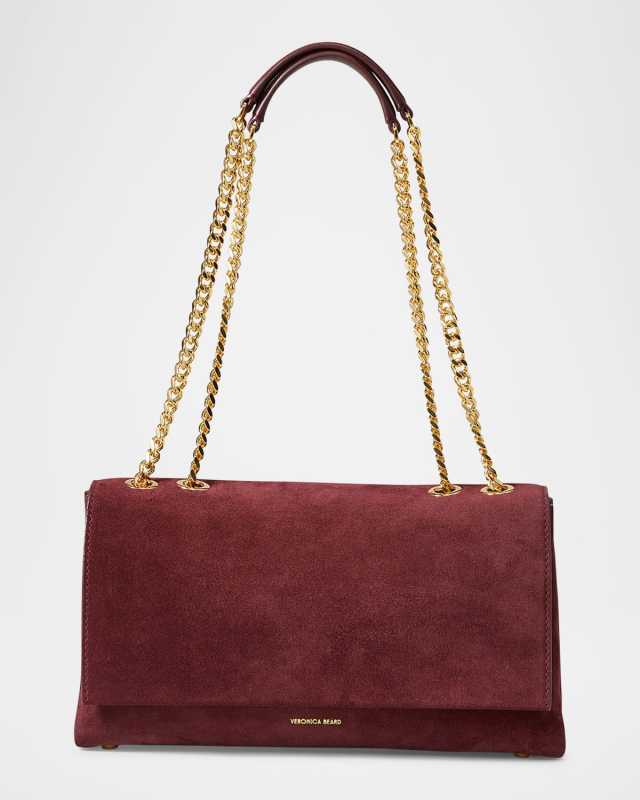 Wedge Suede Shoulder Bag